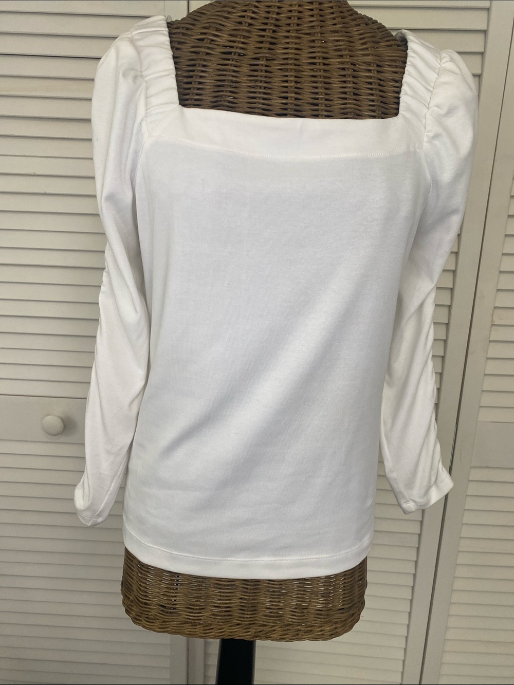 Lilly Pulitzer White Square-Neck Long Sleeve Top